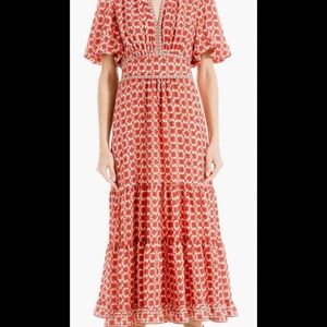 Chic Red Patterned Dress